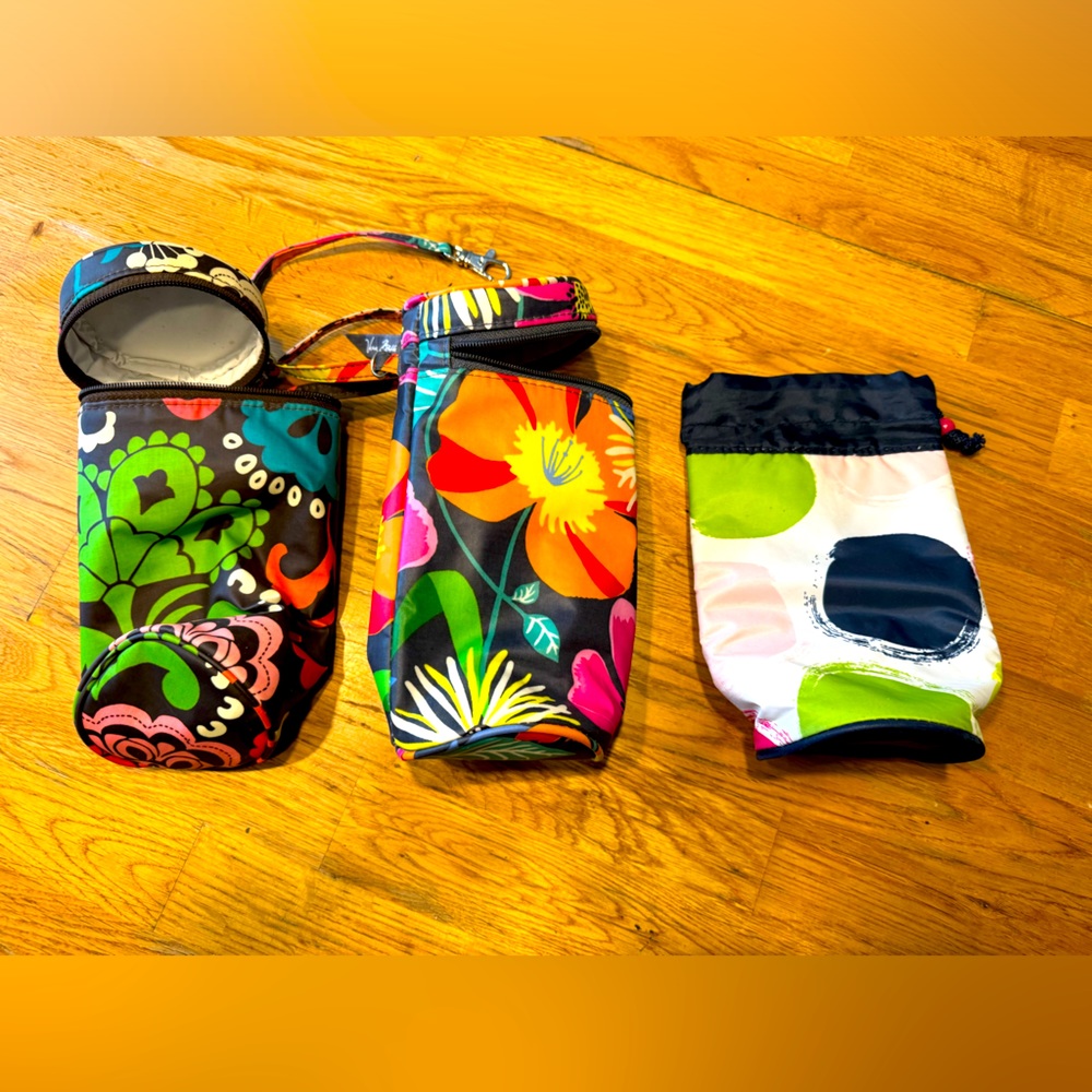 Vera Bradley Thirty One Lot Of 3 Insulated Cooler Bottle Holders Clip On Sippie